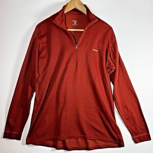 Patagonia Capilene Pullover Mens Large Rust Red Quarter Zip Base Layer Outdoor